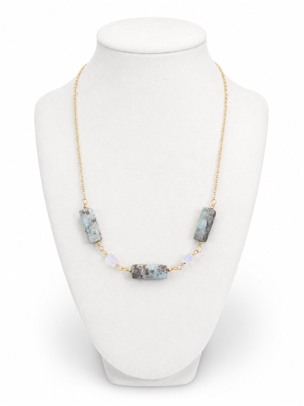 Handmade Larimar and Moonstone Necklace